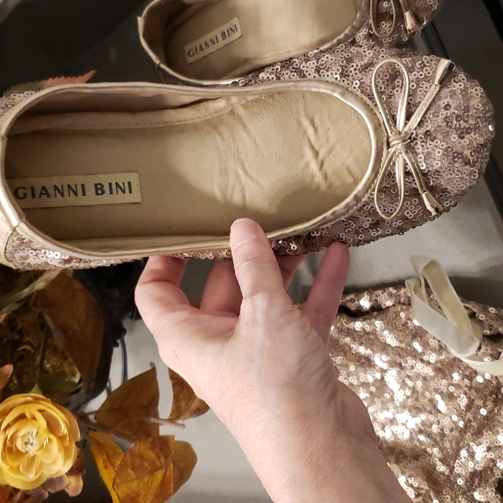 gianni bini rhinestone flats